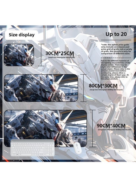 Mouse Pad Oversized Gundam Computer Keyboard Pad Cartoon Game Mouse Pad Boys E-sports Computer Thickened Desk Pad-Color:900*400*2mm-Pattern:Up To 20