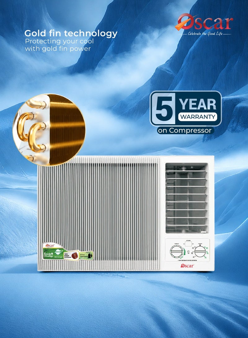 OSCAR 2 Ton Window Air Conditioner 21,500 BTU | Powerful Cooling, GMCC Rotary Compressor, R410A Refrigerant, Energy Efficient, Heavy Duty Window AC for Home & Office – OWC2400C - Image 4