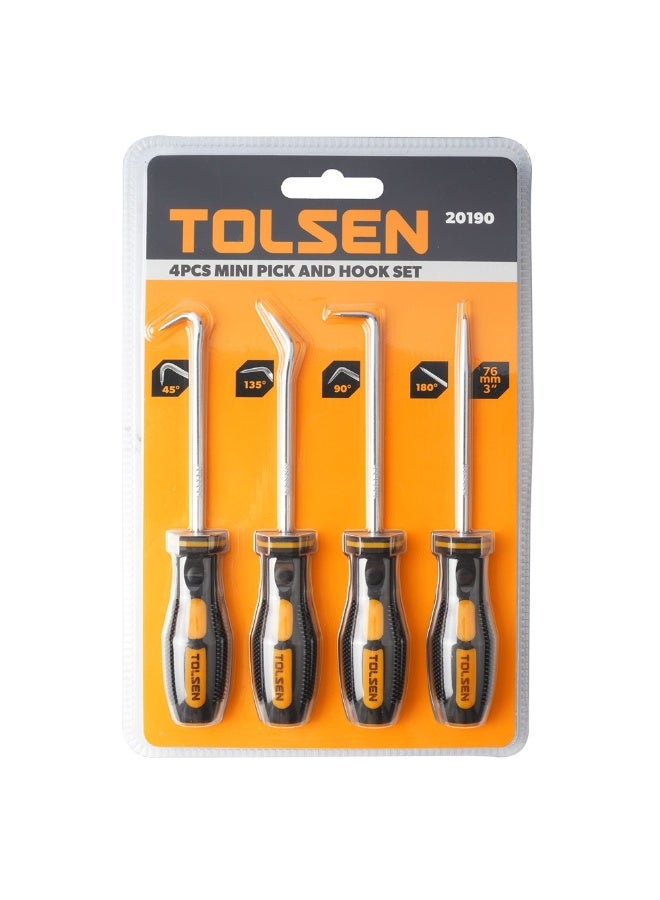 Tolsen 20190 4PCS مجموعة التقاط وخطاف صغيرة - أدوات إزالة حلقات O الدقيقة، وختم ودبوس مشقوق من فولاذ Cr-V مع مقابض مريحة - Image 3