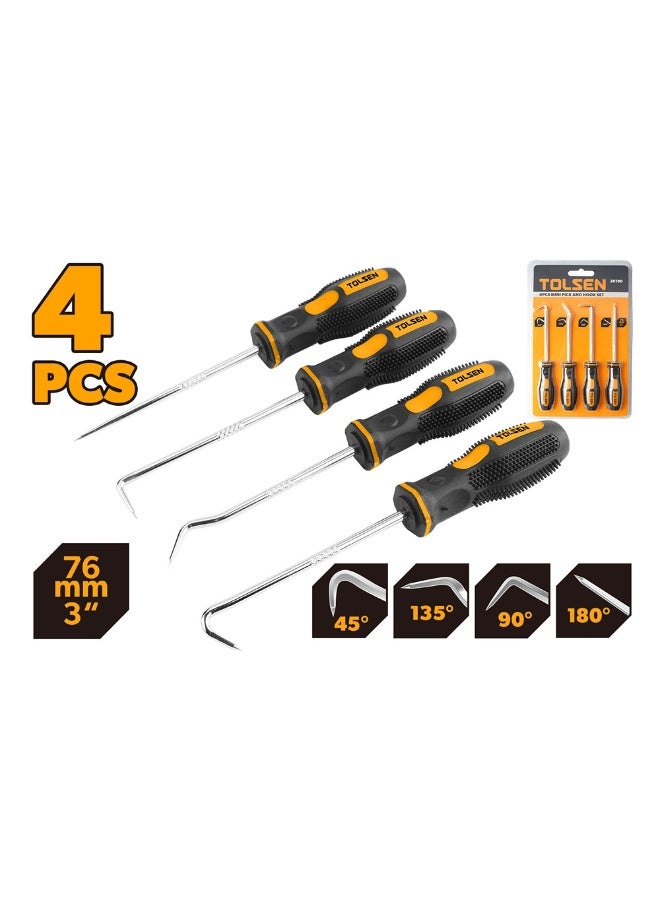 Tolsen 20190 4PCS مجموعة التقاط وخطاف صغيرة - أدوات إزالة حلقات O الدقيقة، وختم ودبوس مشقوق من فولاذ Cr-V مع مقابض مريحة - Image 2