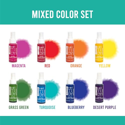 SEI S.E.I. Classic Tie Dye Kit, Fabric Dye Spray Set, Easy Clean Up, Easy Application, Spray Tie Dye Kit - 8 Pack of Colors - Image 2