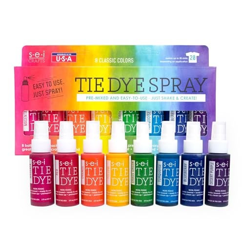 SEI S.E.I. Classic Tie Dye Kit, Fabric Dye Spray Set, Easy Clean Up, Easy Application, Spray Tie Dye Kit - 8 Pack of Colors - Image 1