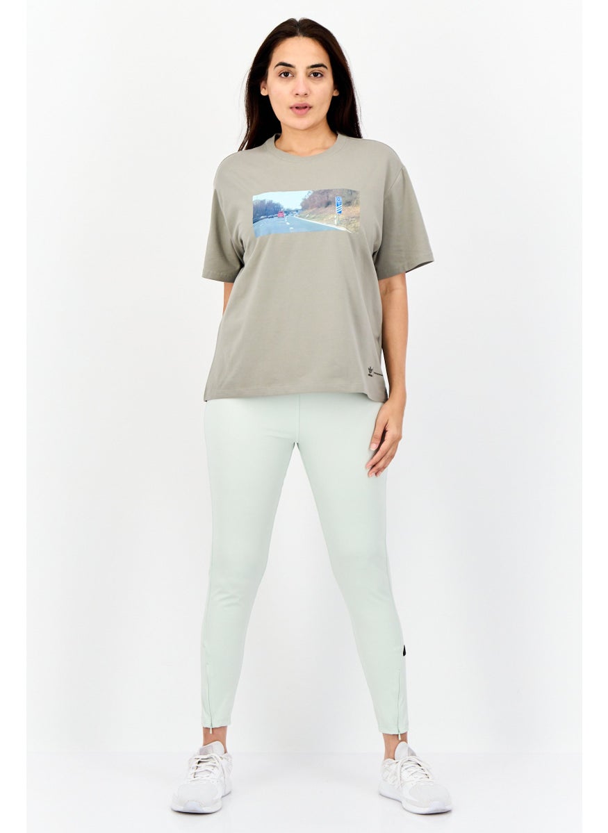 adidas Originals Adidas Originals x KseniaSchnaider Women Sportswear Fit Short Sleeves Outdoor T-shirt, Grey Smoke  - Image 2