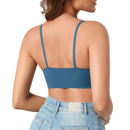 DEANGELMON 4 Pieces V Neck Bralettes Padded Seamless Adjustable Straps Bra Everyday Basic Sleeping Bras (4P8,L) - Image 3