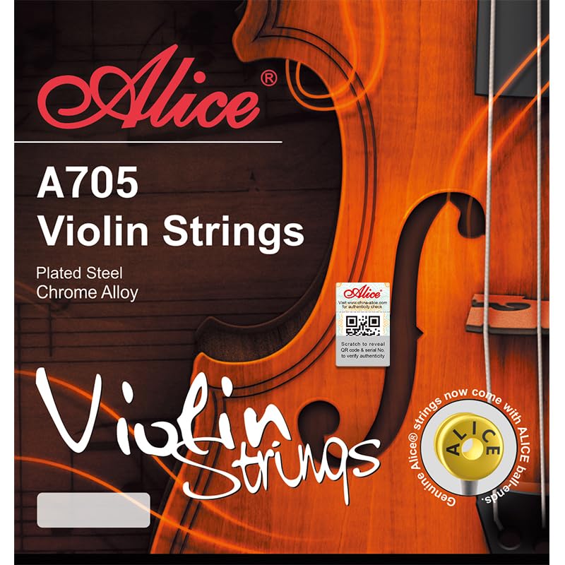 A705 Violin String Set, Plated Steel Plain String, Steel Core, Ni-Fe Winding PACK OF 1