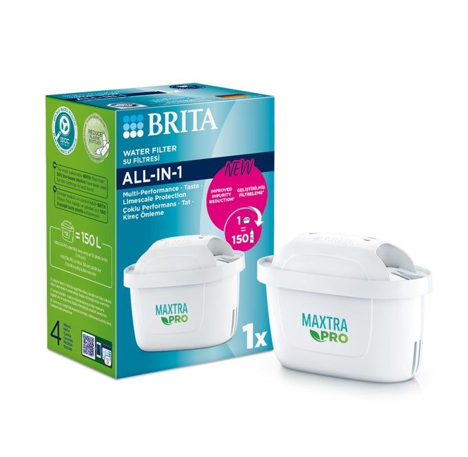 BRITA MAXTRA PRO All-in-1 Water Filter Cartridge Pack of 1 (New) German Design High Perfomance Filtration with Great tasting water reduces impurities, Chlorine, PFAS. - Image 1