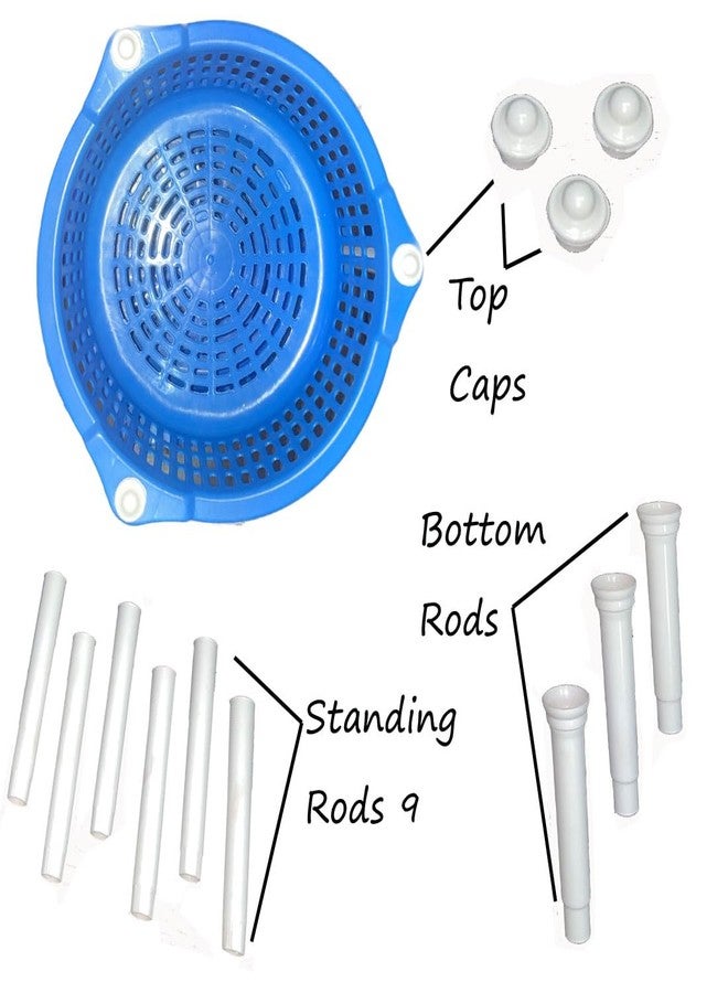 Skylii Multipurpose 3-Tier Plastic Rack for Kitchen & Office, Blue, Large, Modern Style, Detachable, Tiered Shelf, Tabletop, Assembly Required - Image 2