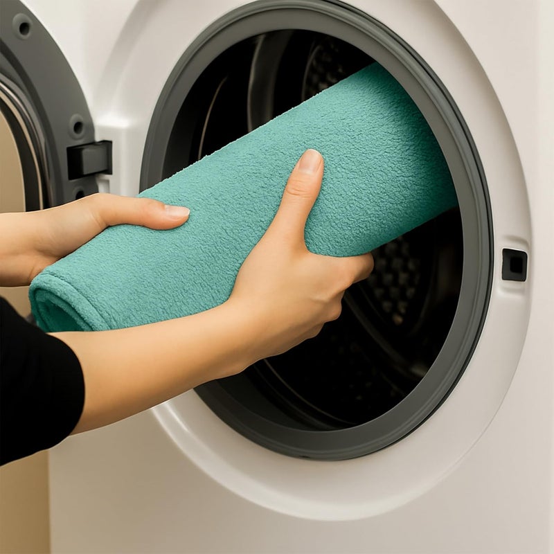 enera Microfibre Bath Mat | Soft & Absorbent 1700 GSM Rug | Non-Slip Latex Backing | Quick Dry, Washable Multipurpose Floor Mat for Bathroom, Bedroom, Kitchen & Home (Stello 40 x 60 cm) (Aqua) - Image 5