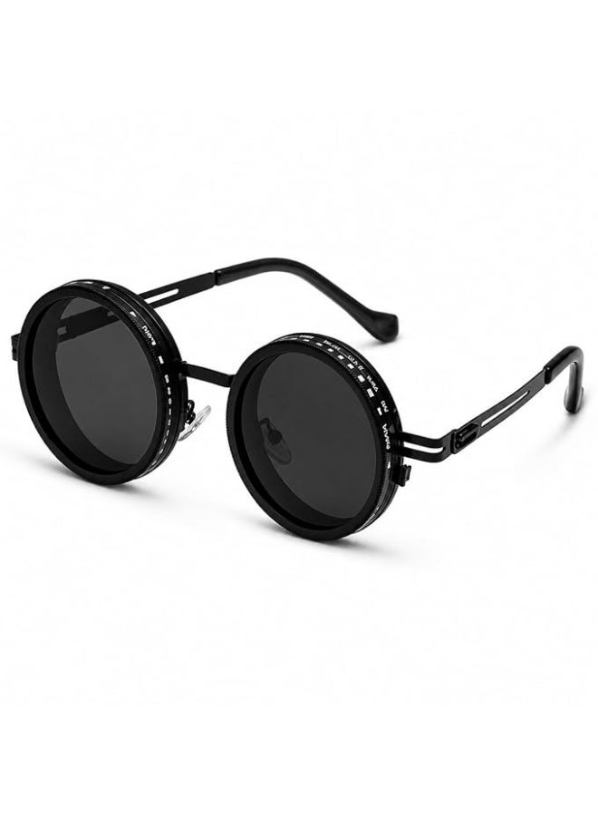1-9 Gears Adjustable Tint Sunglasses, Rounded Polarized Glasses with ND Filter Lenses, Polarized Sunglasses for Men, Lightweight Sun Glasses with UV Protection for Driving Fishing - Image 1