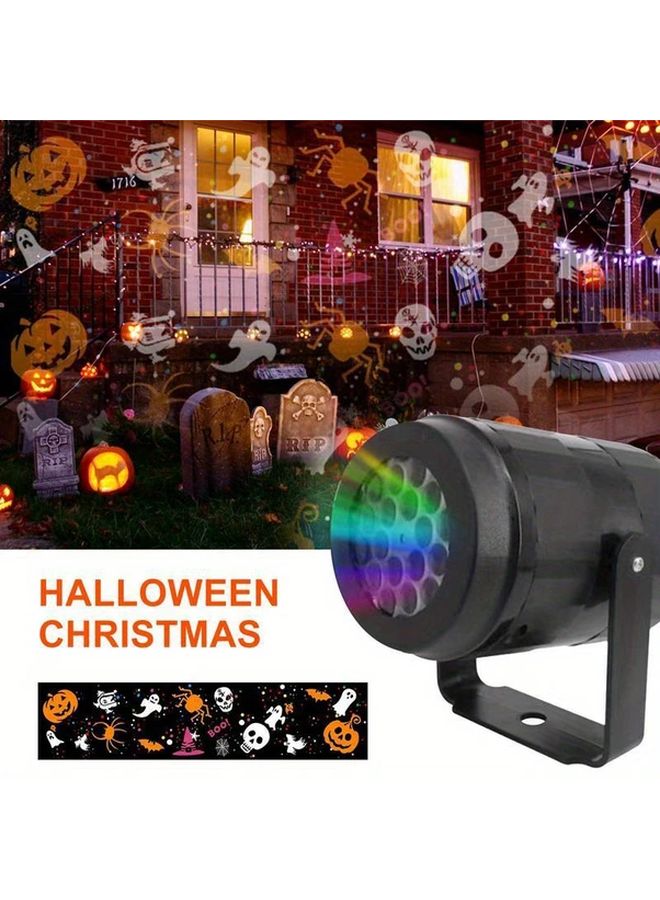 Black Halloween Christmas Projector Light USB Powered LED Decorations - Image 2