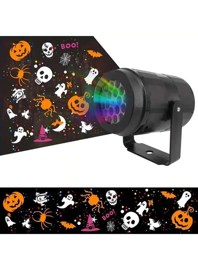 Black Halloween Christmas Projector Light USB Powered LED Decorations - Image 1