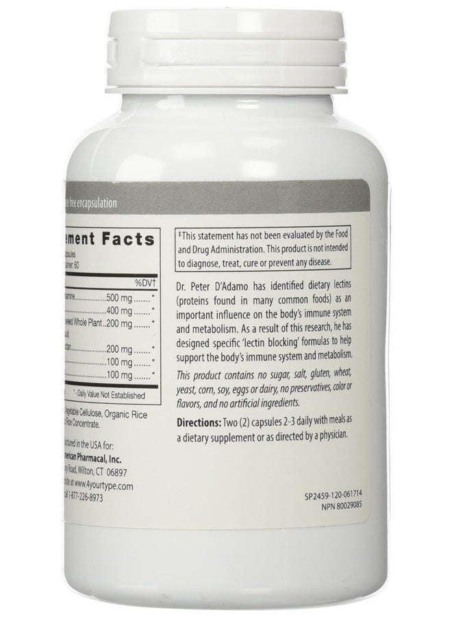 D'Adamo Deflect, Lectin Blocking Formula for Type O, 120 Vegetarian Capsules - Image 3