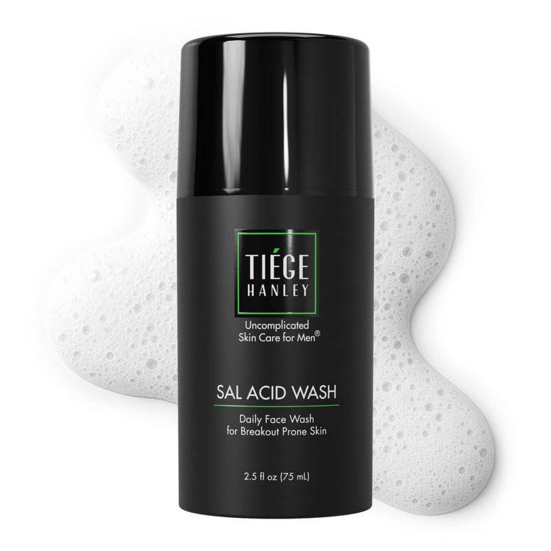 Tiege Hanley Salicylic Acid Cleanser for Men, Gentle Deep-Cleansing Face Wash for Acne-Prone Skin, Helps Remove Impurities & Control Oil, Refines Skin Texture & Pores, Menâ€™s Skin Care, 2.5 FL Oz - Image 1