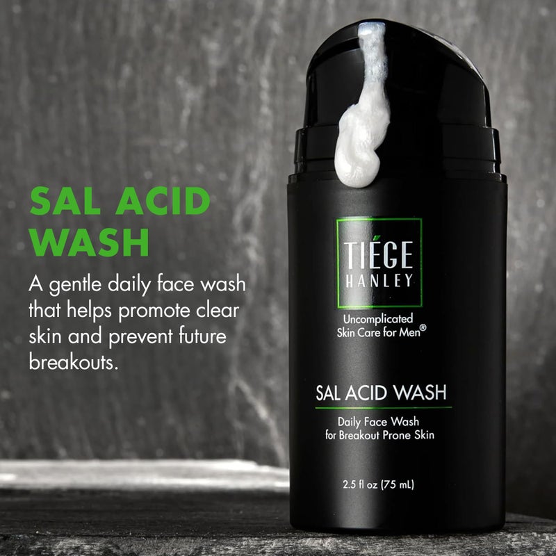 Tiege Hanley Salicylic Acid Cleanser for Men, Gentle Deep-Cleansing Face Wash for Acne-Prone Skin, Helps Remove Impurities & Control Oil, Refines Skin Texture & Pores, Menâ€™s Skin Care, 2.5 FL Oz - Image 3