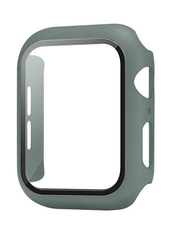 Suitable PC Protective Case Toughened Film 2-in-1 Anti Fall 38MM For Apple Watch Dark Green - Image 1