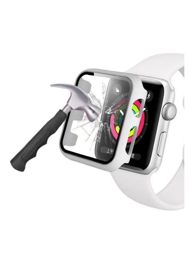 Suitable PC Protective Case Toughened Film 2-in-1 Anti Fall 38MM For Apple Watch Dark Green - Image 2