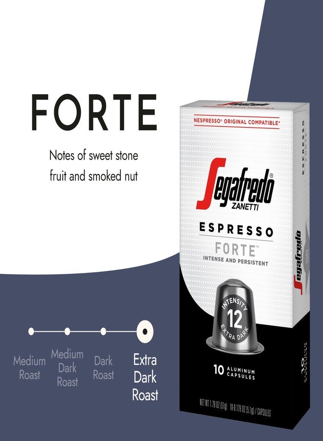 Segafredo Zanetti Espresso Capsules - Aluminum Pods for Nespresso Original Machines - Extra Dark Roast Premium Espresso with a Bold Aroma - Smoky, Intensity 12 - Forte, 10 Count - Image 3