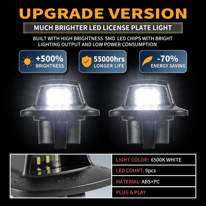 Gempro LED License Plate Light for Dodge Dakota 1997-2011 Pickup Rear Tag Light 2Pcs, 6000K White - Image 2
