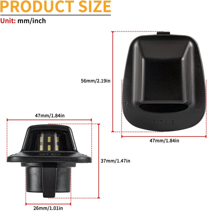 Gempro LED License Plate Light for Dodge Dakota 1997-2011 Pickup Rear Tag Light 2Pcs, 6000K White - Image 4
