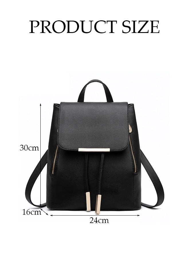 Small Women Backpack Purse, Waterproof Mini Backpack for Girl Women Black Travel Bookbag Shoulder Bag, Lightweight Ladies Fashion Daily Backpack Woman Anti-theft Casual Daypack  - Image 3