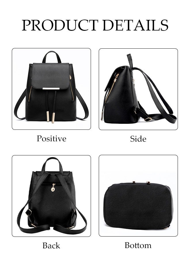 Small Women Backpack Purse, Waterproof Mini Backpack for Girl Women Black Travel Bookbag Shoulder Bag, Lightweight Ladies Fashion Daily Backpack Woman Anti-theft Casual Daypack  - Image 5