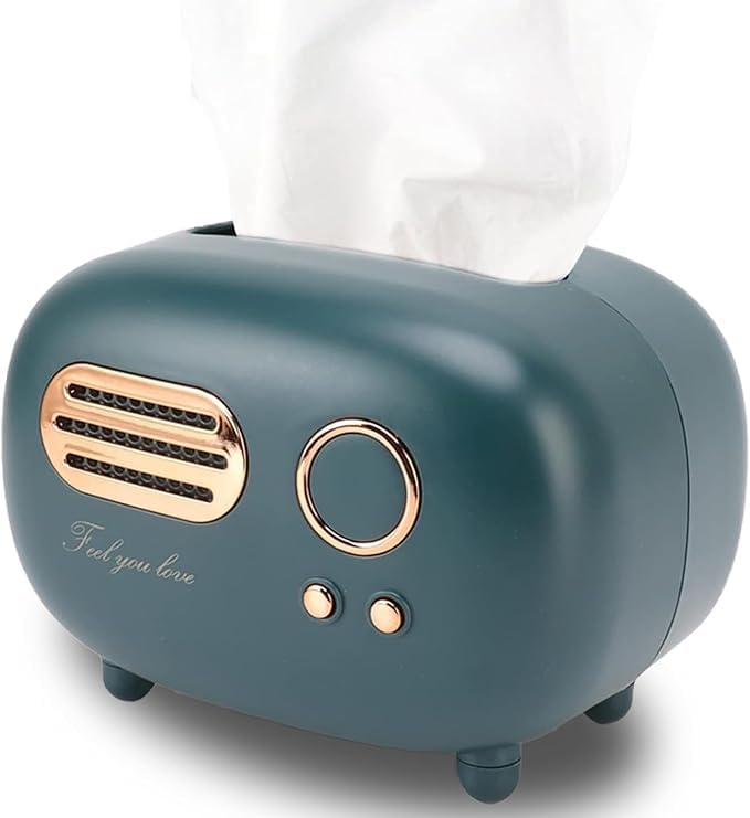 Shrux Modern and Multi-Purpose Tissue Holder Box-Sleek Design,Easy to Refill&Perfect for Enhancing the Look of Your Bedroom,Kitchen,orWorkspace|Radio Decorative and Functional Tissue Dispenser (Green) - Image 1
