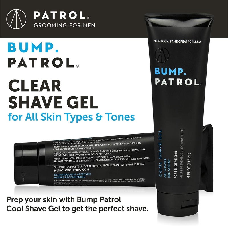 Bump Patrol Cool Shave Gel - Sensitive Clear Shaving Gel with Menthol, 4 Ounce (Pack of 2) - Image 3