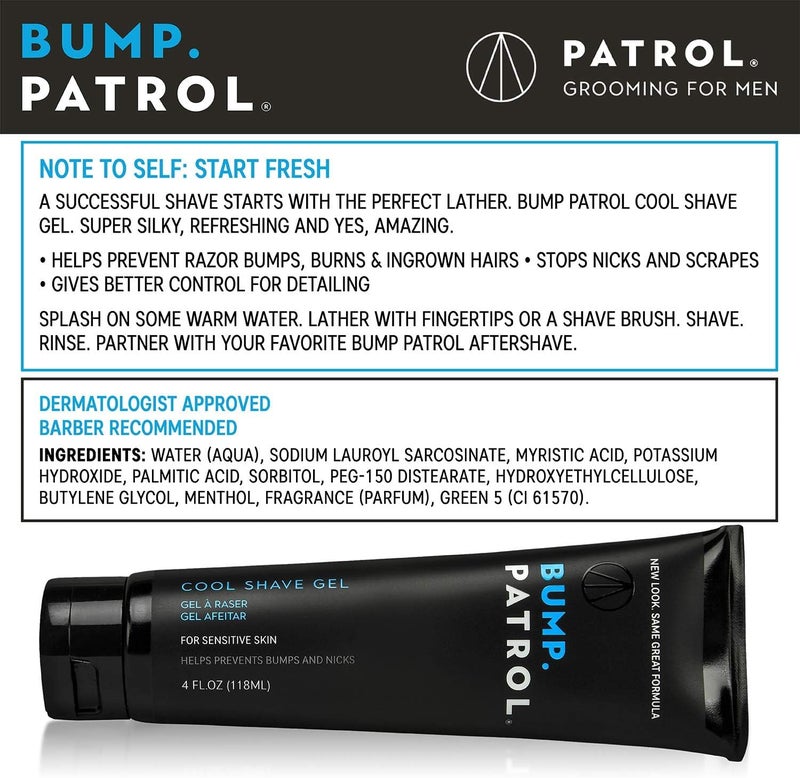 Bump Patrol Cool Shave Gel - Sensitive Clear Shaving Gel with Menthol, 4 Ounce (Pack of 2) - Image 2