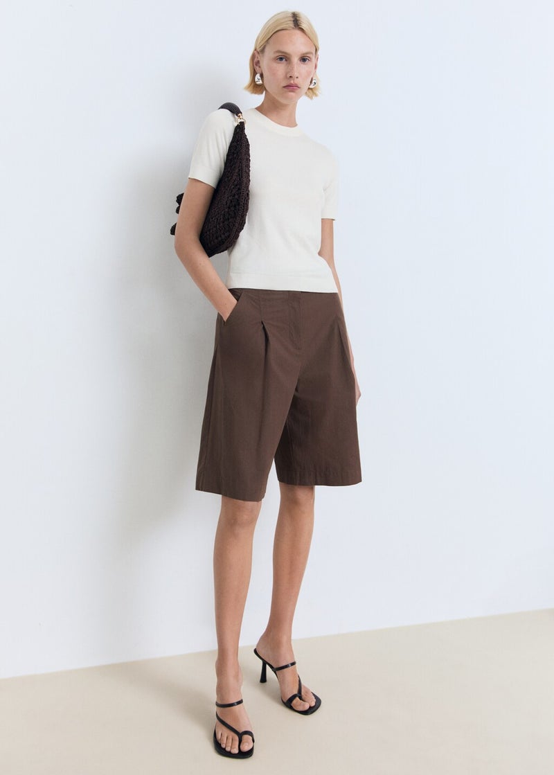 MANGO Short-Sleeved Fine-Knit Sweater  - Image 1