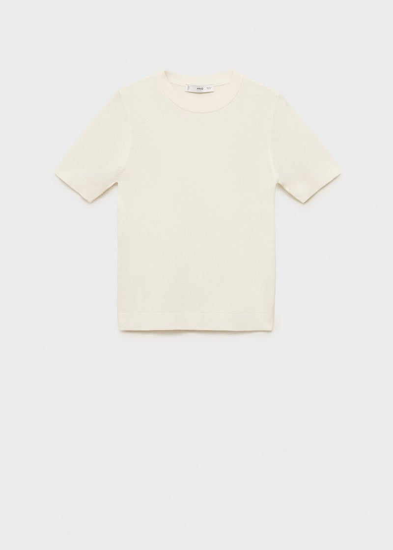 MANGO Short-Sleeved Fine-Knit Sweater  - Image 5