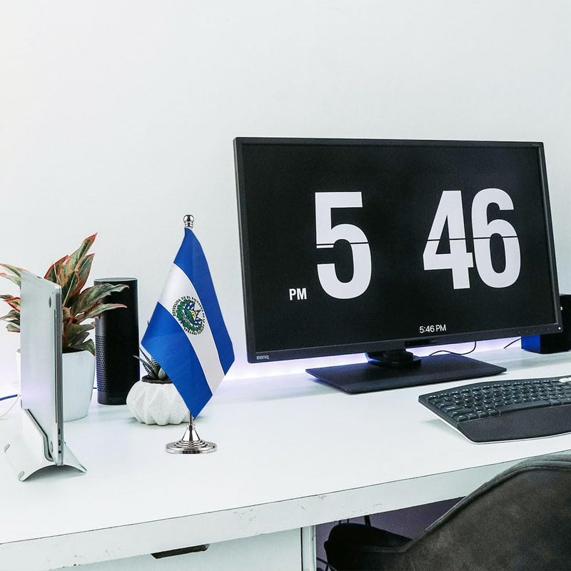 mflagperft El Salvador Flag Salvadorian Flags, Small Mini Salvadorian Desk Flag, Used for Table Office Classroom Home Patriotic Events Decorations - Image 5