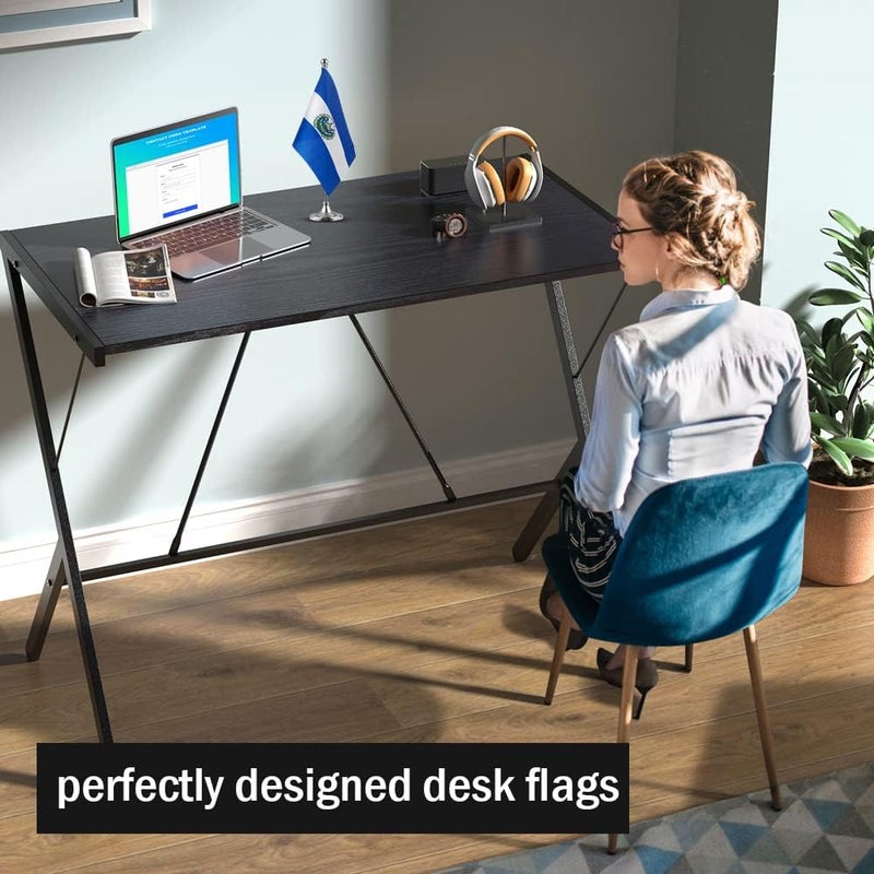 mflagperft El Salvador Flag Salvadorian Flags, Small Mini Salvadorian Desk Flag, Used for Table Office Classroom Home Patriotic Events Decorations - Image 3