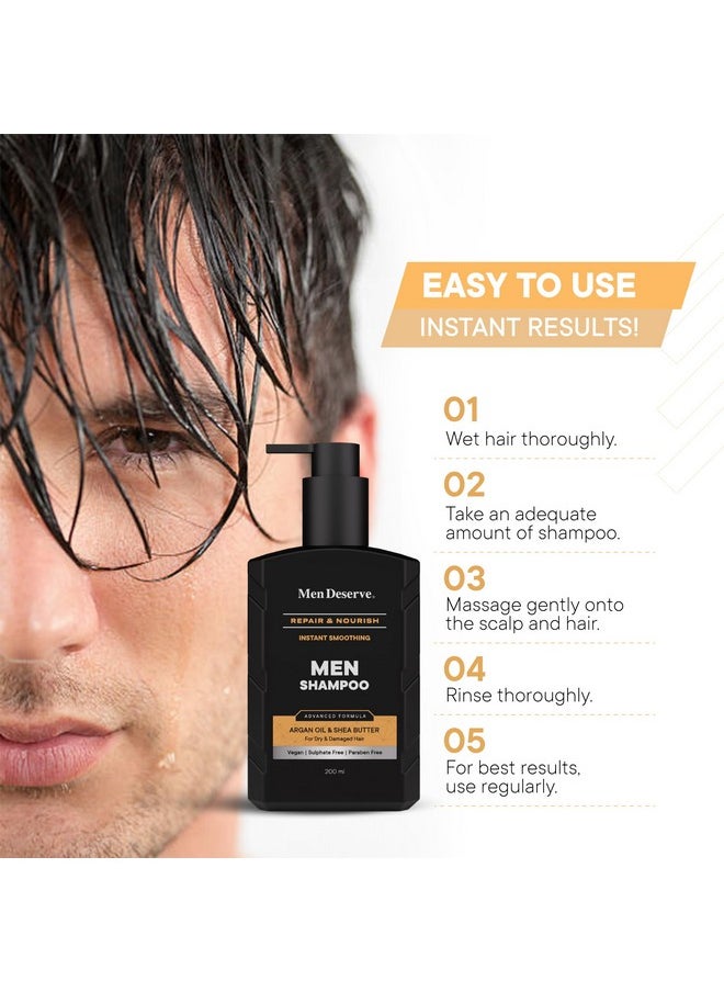 MEN DESERVE - Repair And Nourish Shampoo For Dry And Damaged Hair | Sulphate Free Paraben Free - Image 1