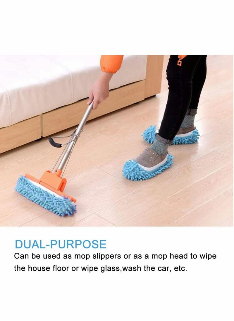 Excefore - Duster Mop Slippers Shoes Cover, Multi-Function Soft Washable Reusable Microfiber Foot Socks Floor Cleaning Floor House Tools Shoe Cover for Bathroom,Office,Kitchen, 5 Pairs - Image 1