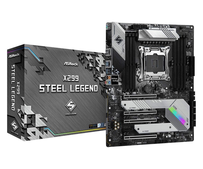 ASRock X299 Steel Legend LGA2066 ATX Motherboard Intel Core XSeries DDR4 4200 OC Dual M2 USB 32 Gen2x2 Dual Intel LAN 11 Phase Power RGB Lighting - Image 2