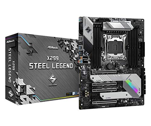 ASRock X299 Steel Legend LGA2066 ATX Motherboard Intel Core XSeries DDR4 4200 OC Dual M2 USB 32 Gen2x2 Dual Intel LAN 11 Phase Power RGB Lighting - Image 1