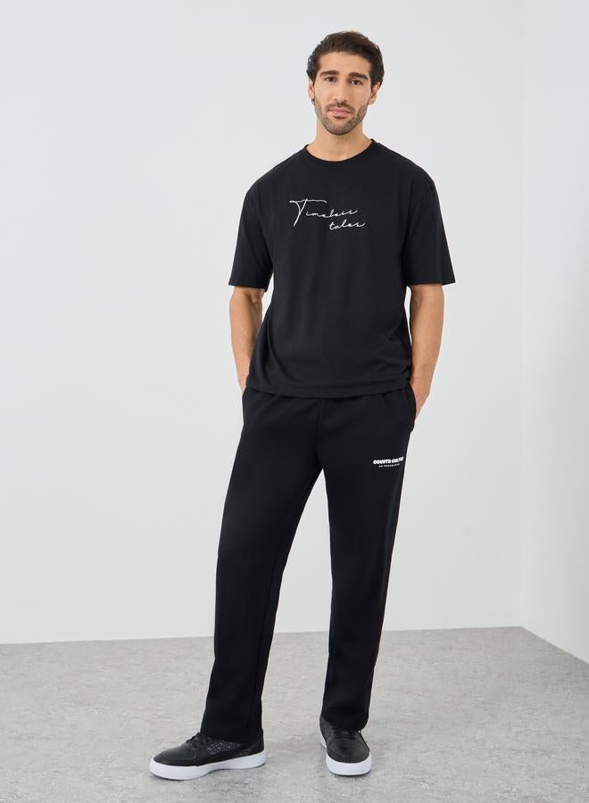Styli Styli Slogan Print Relaxed Fit Open Hem Jogger  - Image 2