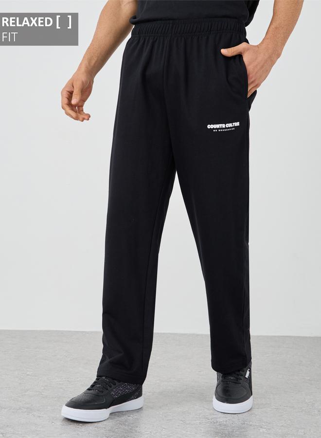 Styli Styli Slogan Print Relaxed Fit Open Hem Jogger  - Image 1