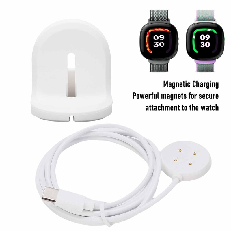 Magnetic Charging Stand Dock With 3 3ft Cable For Kids Smartwatch Non Slip Base White - Image 4