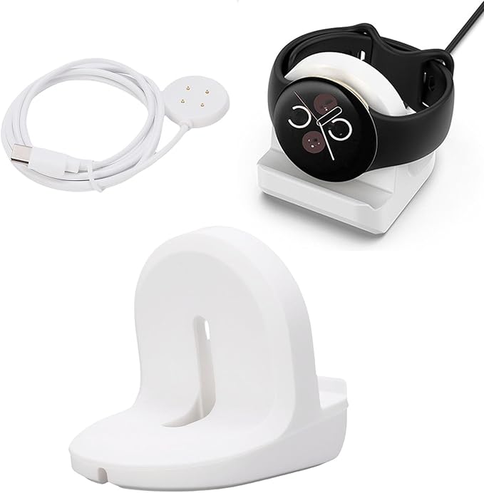 Magnetic Charging Stand Dock With 3 3ft Cable For Kids Smartwatch Non Slip Base White - Image 1