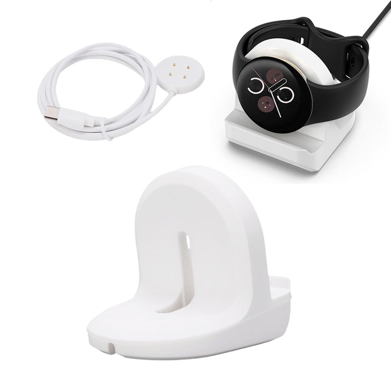 Magnetic Charging Stand Dock With 3 3ft Cable For Kids Smartwatch Non Slip Base White - Image 2