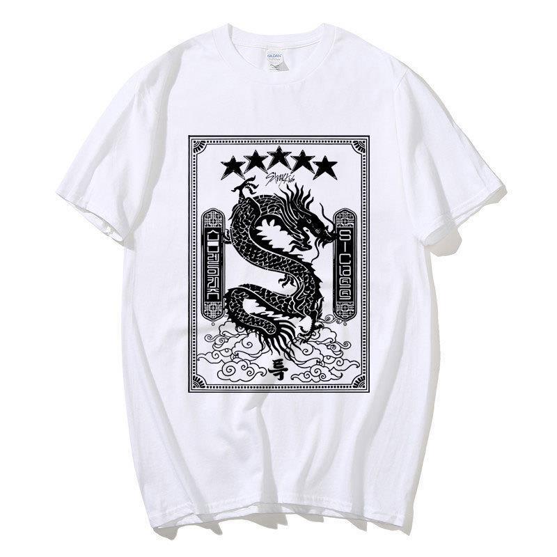 Aid combination stray kids around Harajuku printed fashion mens and womens T-shirt jacket short sleeve in stock wholesale Red 1  - Image 5