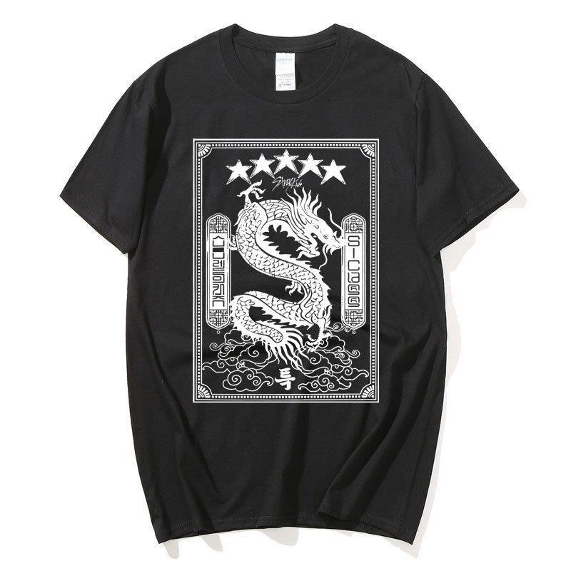 Aid combination stray kids around Harajuku printed fashion mens and womens T-shirt jacket short sleeve in stock wholesale Red 1  - Image 4