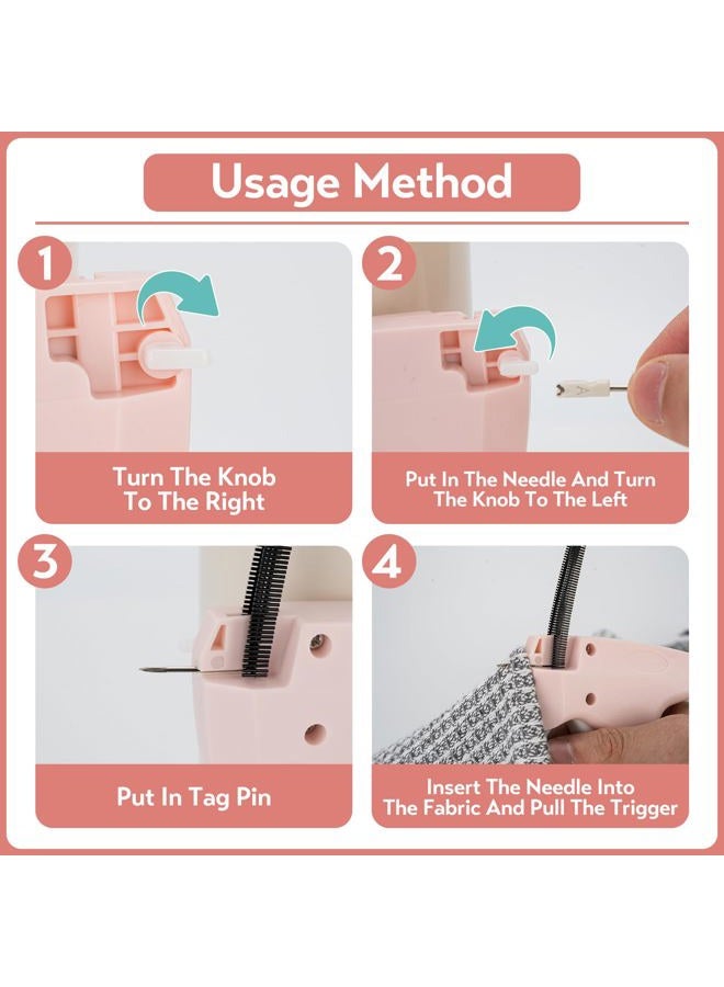 Fonwill Clothing Label Gun,Standard Retail Price Tag Labeling Gun Kit,Having 5 Needles, 1000 Micro Fasteners,Suitable for Store,Warehouse,Consignment,Yard Sale,etc.(Pink-1) - Image 4