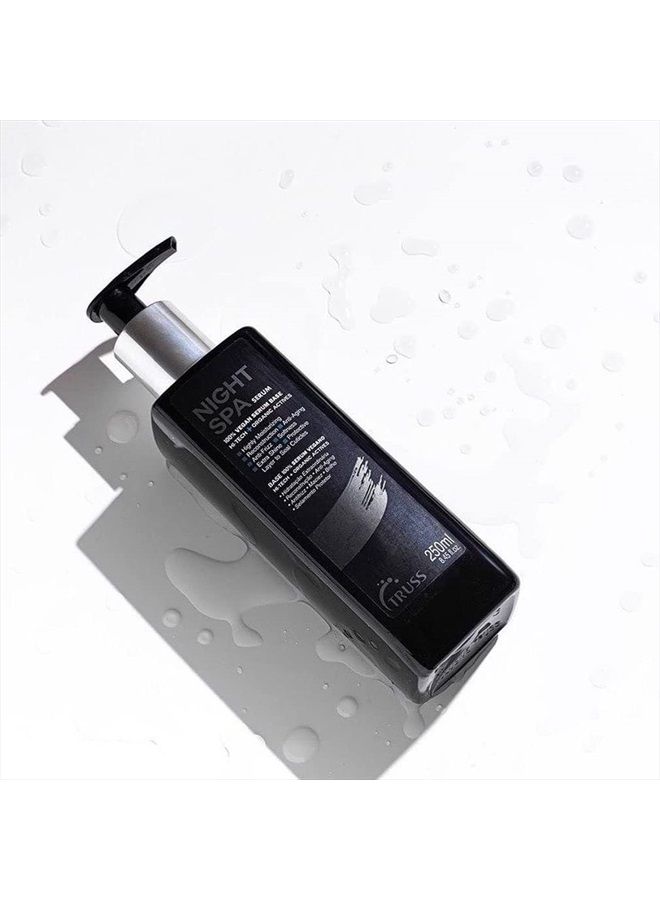 Truss سيروم سبا الليل - علاج الشعر الليلي - قاعدة شمع نباتي 100%، مكونات عضوية - ترطيب، مضاد للشيخوخة، تركيبة مضادة للتجاعيد - يوفر نعومة، لمعان إضافي، يغلق قشرة الشعر، 8.45 أونصة سائلة. - Image 2