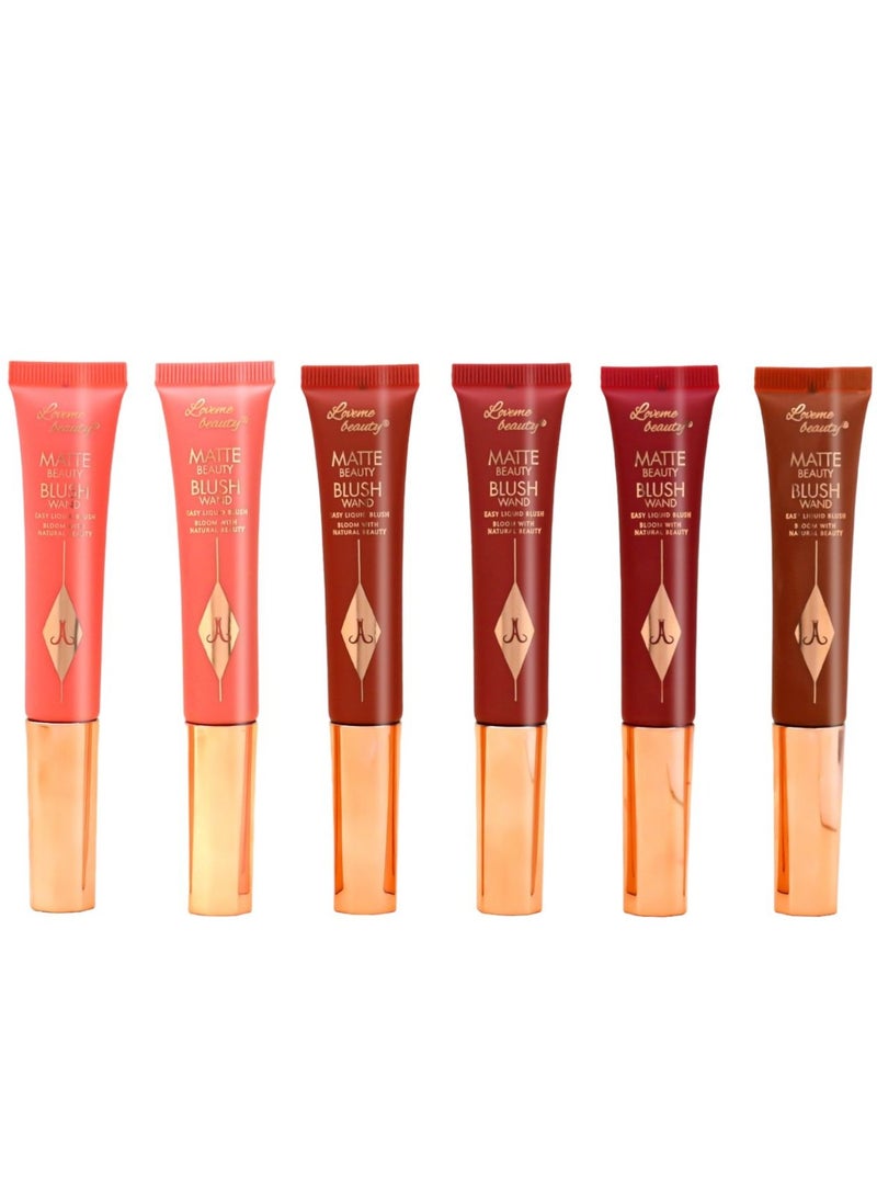 LOVEME BEAUTY - 6 pieces MATTE BEAUTY BLUSH WAND BLOOM WITH NATURAL BEAUTY - Image 1
