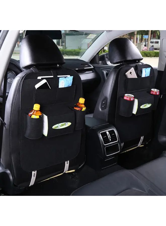 Black Multi Function Car Seat Organizer With Felt Storage Pockets - Image 3