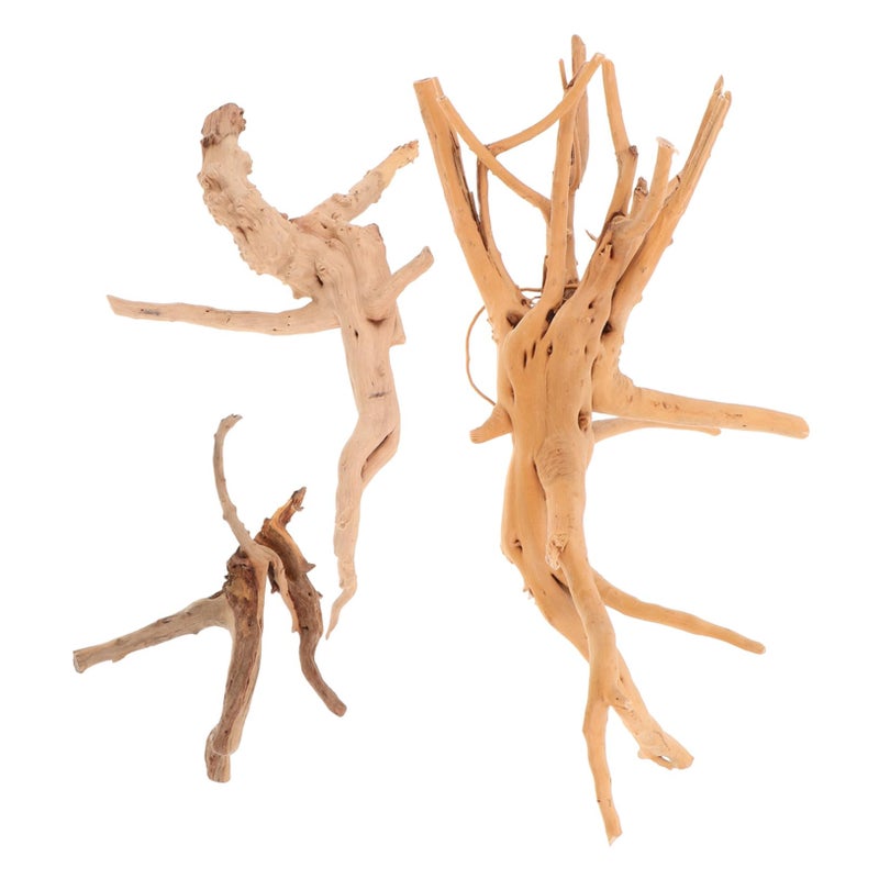 3Pcs Natural Driftwood Branches For Aquarium Reptile Tank Decor And Aquatic Plant Support - Image 2