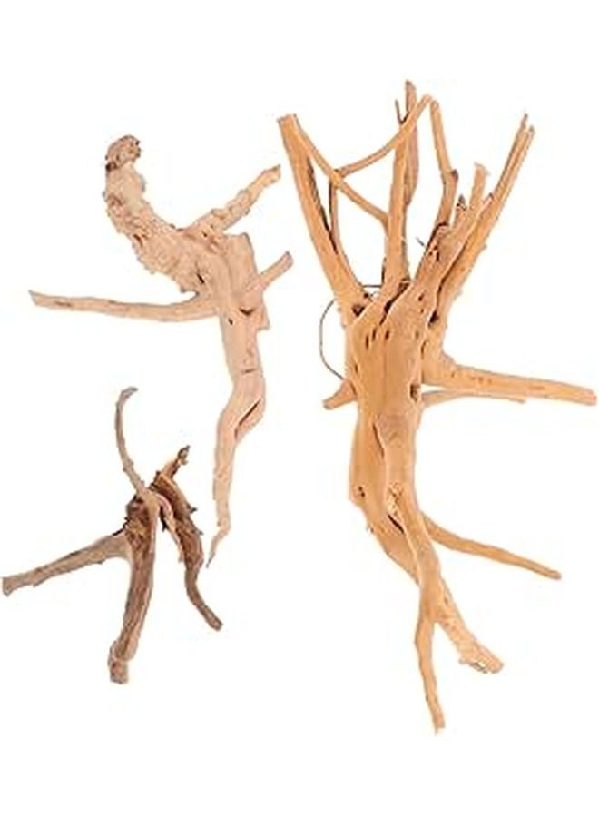 3Pcs Natural Driftwood Branches For Aquarium Reptile Tank Decor And Aquatic Plant Support - Image 1