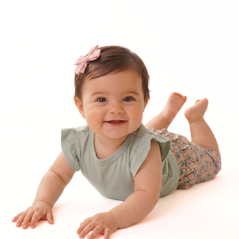 Cloud Fashion Mint Green Floral Baby Set - Image 2